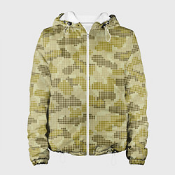 Куртка с капюшоном женская Милитари точка круглая, цвет: 3D-белый