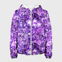 Куртка с капюшоном женская Битые стекляшки, цвет: 3D-белый