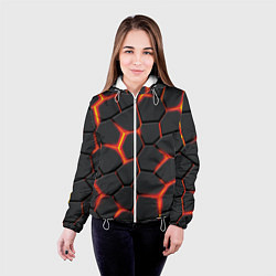 Куртка с капюшоном женская Неоновый разлом - жёлтый, цвет: 3D-белый — фото 2