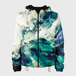 Куртка с капюшоном женская Всплеск воды абстракция, цвет: 3D-черный