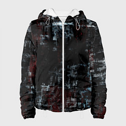 Куртка с капюшоном женская Пересечение разноцветных полос, цвет: 3D-белый