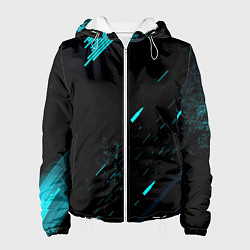 Куртка с капюшоном женская Abstraction Line blue, цвет: 3D-белый