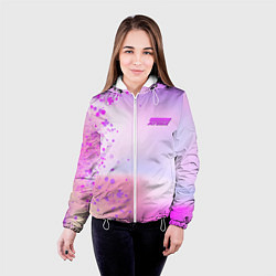 Куртка с капюшоном женская Ateez mini logo, цвет: 3D-белый — фото 2