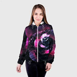 Куртка с капюшоном женская Цветок сделанный нейросетью, цвет: 3D-белый — фото 2