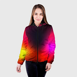 Куртка с капюшоном женская Абстрактная текстура, цвет: 3D-черный — фото 2