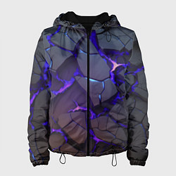 Куртка с капюшоном женская Светящаяся неоновая лава, цвет: 3D-черный