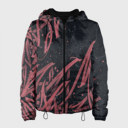 Куртка с капюшоном женская Бордовое граффити, цвет: 3D-черный
