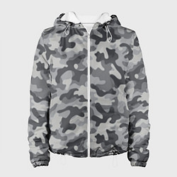Куртка с капюшоном женская Городской серый камуфляж, цвет: 3D-белый