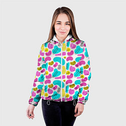 Куртка с капюшоном женская Geometric pattern, цвет: 3D-белый — фото 2