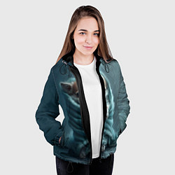 Куртка с капюшоном женская Милый щенок в одеяле, цвет: 3D-черный — фото 2