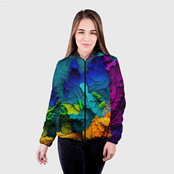 Куртка с капюшоном женская Взрыв красок, цвет: 3D-черный — фото 2