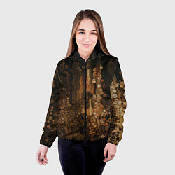 Куртка с капюшоном женская Тёмные камни и тёмные краски в воде, цвет: 3D-черный — фото 2