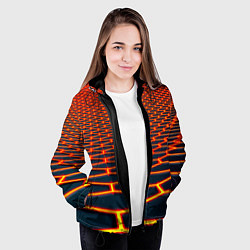 Куртка с капюшоном женская Honeycomb yellow cyber, цвет: 3D-черный — фото 2