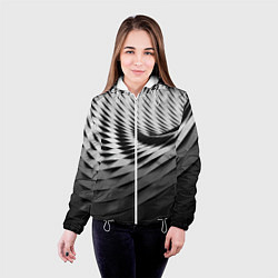 Куртка с капюшоном женская Авангардный модный паттерн, цвет: 3D-белый — фото 2