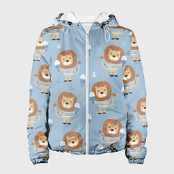 Женская куртка Лев-моряк с мороженым - паттерн