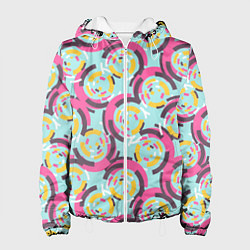 Куртка с капюшоном женская Круговой паттерн, цвет: 3D-белый
