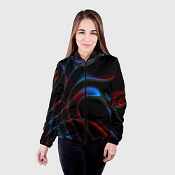 Куртка с капюшоном женская Neon colors drops of liquid, цвет: 3D-черный — фото 2