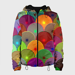 Куртка с капюшоном женская Multicolored circles, цвет: 3D-черный