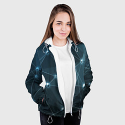 Куртка с капюшоном женская Сеть нейронов, цвет: 3D-белый — фото 2