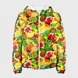Куртка с капюшоном женская Fruit abundance, цвет: 3D-белый