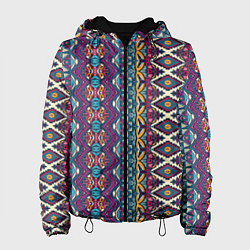 Куртка с капюшоном женская Мексиканский орнамент, цвет: 3D-черный