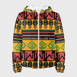 Куртка с капюшоном женская Цвета африки, цвет: 3D-белый