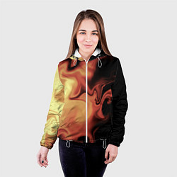 Куртка с капюшоном женская Пламя с боку, цвет: 3D-белый — фото 2
