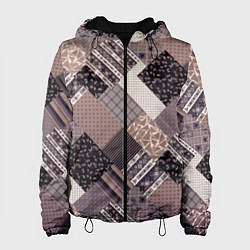 Женская куртка Коричневый узор в стиле фолк-пэчворк