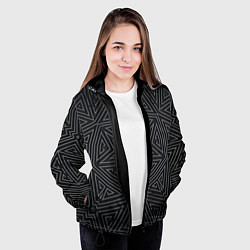 Куртка с капюшоном женская Геометрическая звезда, цвет: 3D-черный — фото 2