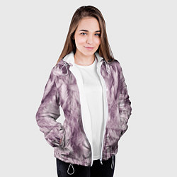 Куртка с капюшоном женская Текстура розовый пушок, цвет: 3D-белый — фото 2