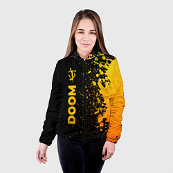 Куртка с капюшоном женская Doom - gold gradient: по-вертикали, цвет: 3D-черный — фото 2