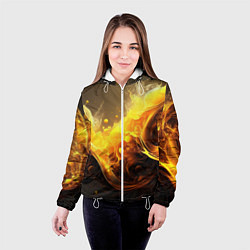 Куртка с капюшоном женская Золотые волны, цвет: 3D-белый — фото 2