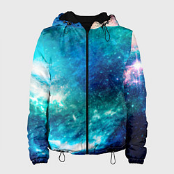 Куртка с капюшоном женская Звёздная Вселенная, цвет: 3D-черный