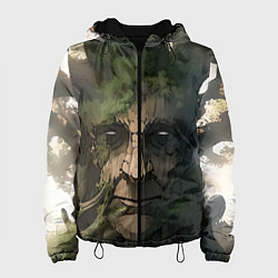 Куртка с капюшоном женская Аниме Мудрое дерево, цвет: 3D-черный