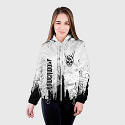Куртка с капюшоном женская Powerwolf и рок символ на светлом фоне, цвет: 3D-белый — фото 2