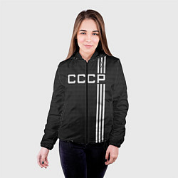 Куртка с капюшоном женская СССР карбон, цвет: 3D-черный — фото 2