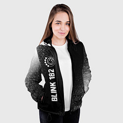 Куртка с капюшоном женская Blink 182 glitch на темном фоне: по-вертикали, цвет: 3D-черный — фото 2