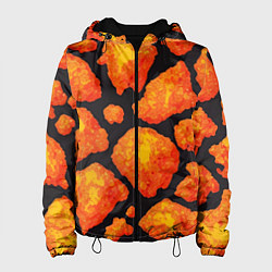 Куртка с капюшоном женская Обжигающая лава, цвет: 3D-черный