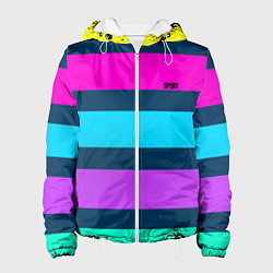 Женская куртка Разноцветные неоновые полосы
