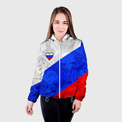 Куртка с капюшоном женская Сердечко - Россия, цвет: 3D-белый — фото 2