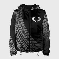Куртка с капюшоном женская SsangYong tire tracks, цвет: 3D-черный