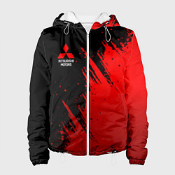 Куртка с капюшоном женская Mitsubishi red - red sport, цвет: 3D-белый
