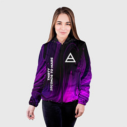 Куртка с капюшоном женская Thirty Seconds to Mars violet plasma, цвет: 3D-черный — фото 2