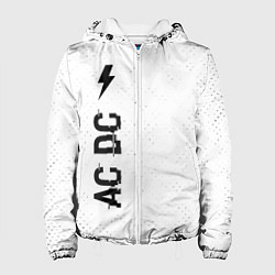 Куртка с капюшоном женская AC DC glitch на светлом фоне: по-вертикали, цвет: 3D-белый