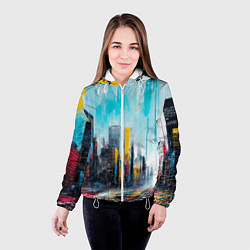 Куртка с капюшоном женская Палитра города, цвет: 3D-белый — фото 2