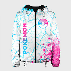Женская куртка Pokemon neon gradient style: надпись, символ