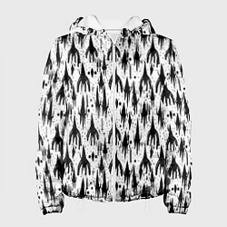 Куртка с капюшоном женская Чернильные пришельцы, цвет: 3D-белый