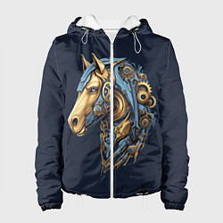 Куртка с капюшоном женская Механический конь, цвет: 3D-белый