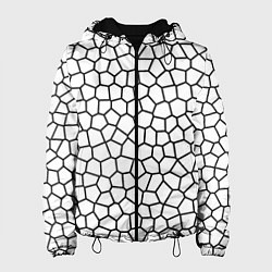 Куртка с капюшоном женская Мозаика белый, цвет: 3D-черный