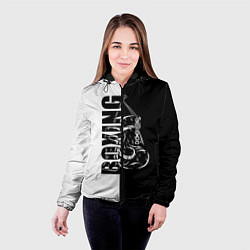 Куртка с капюшоном женская Boxing чёрно-белое, цвет: 3D-черный — фото 2